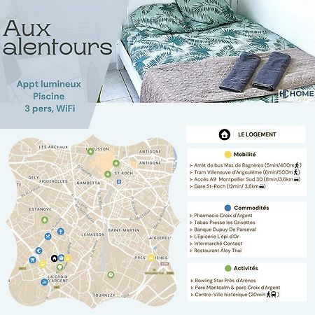 Appt Lumineux, Piscine, Wifi Apartment Montpellier Exterior photo